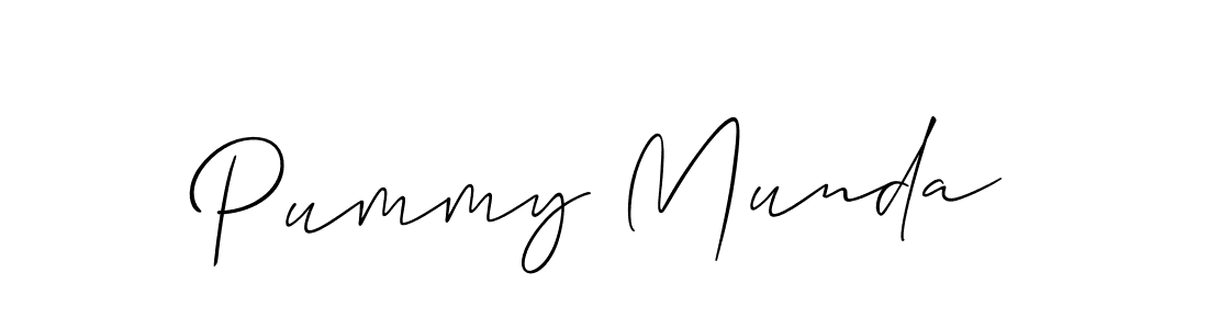 Make a beautiful signature design for name Pummy Munda. With this signature (Allison_Script) style, you can create a handwritten signature for free. Pummy Munda signature style 2 images and pictures png