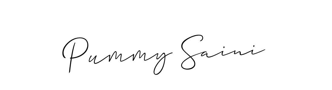 Design your own signature with our free online signature maker. With this signature software, you can create a handwritten (Allison_Script) signature for name Pummy Saini. Pummy Saini signature style 2 images and pictures png