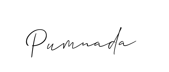 How to make Pumnada signature? Allison_Script is a professional autograph style. Create handwritten signature for Pumnada name. Pumnada signature style 2 images and pictures png