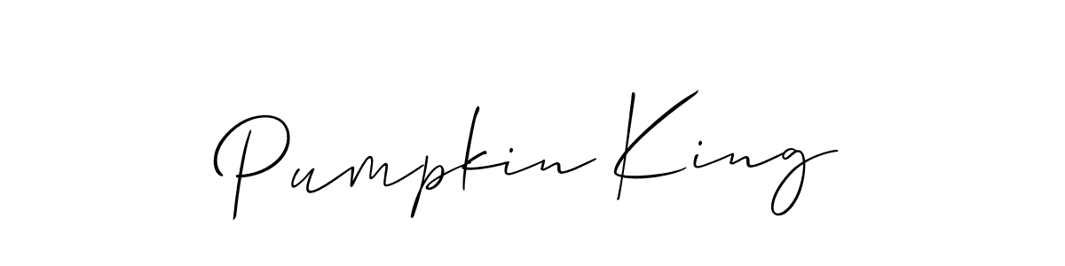 Make a beautiful signature design for name Pumpkin King. With this signature (Allison_Script) style, you can create a handwritten signature for free. Pumpkin King signature style 2 images and pictures png