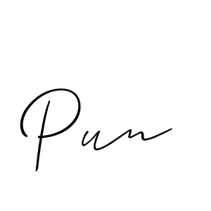 Use a signature maker to create a handwritten signature online. With this signature software, you can design (Allison_Script) your own signature for name Pun. Pun signature style 2 images and pictures png