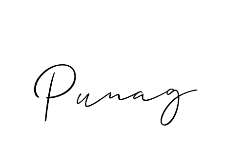 Use a signature maker to create a handwritten signature online. With this signature software, you can design (Allison_Script) your own signature for name Punag. Punag signature style 2 images and pictures png