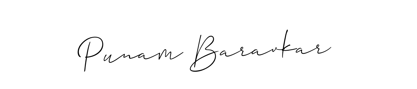 It looks lik you need a new signature style for name Punam Baravkar. Design unique handwritten (Allison_Script) signature with our free signature maker in just a few clicks. Punam Baravkar signature style 2 images and pictures png