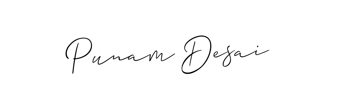 Allison_Script is a professional signature style that is perfect for those who want to add a touch of class to their signature. It is also a great choice for those who want to make their signature more unique. Get Punam Desai name to fancy signature for free. Punam Desai signature style 2 images and pictures png