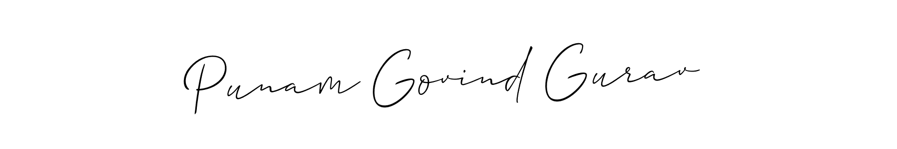 Use a signature maker to create a handwritten signature online. With this signature software, you can design (Allison_Script) your own signature for name Punam Govind Gurav. Punam Govind Gurav signature style 2 images and pictures png