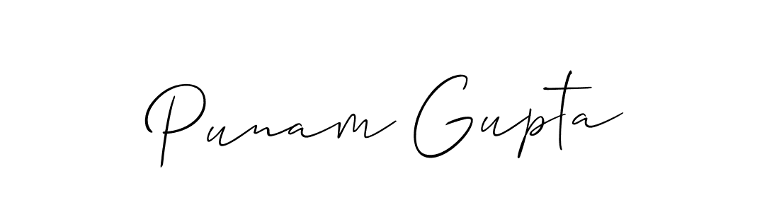 How to make Punam Gupta name signature. Use Allison_Script style for creating short signs online. This is the latest handwritten sign. Punam Gupta signature style 2 images and pictures png