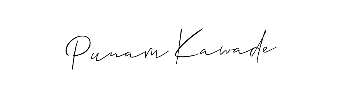 How to make Punam Kawade name signature. Use Allison_Script style for creating short signs online. This is the latest handwritten sign. Punam Kawade signature style 2 images and pictures png