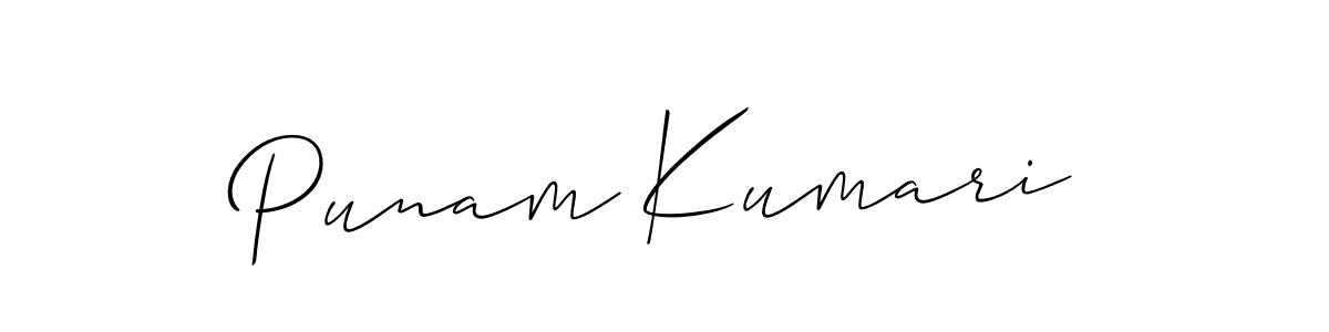 Also we have Punam Kumari name is the best signature style. Create professional handwritten signature collection using Allison_Script autograph style. Punam Kumari signature style 2 images and pictures png