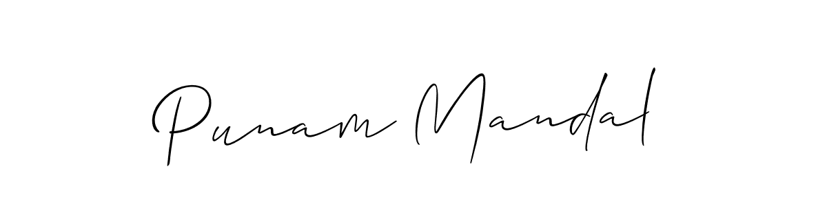 Use a signature maker to create a handwritten signature online. With this signature software, you can design (Allison_Script) your own signature for name Punam Mandal. Punam Mandal signature style 2 images and pictures png