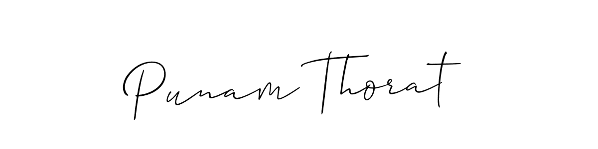 Make a beautiful signature design for name Punam Thorat. With this signature (Allison_Script) style, you can create a handwritten signature for free. Punam Thorat signature style 2 images and pictures png