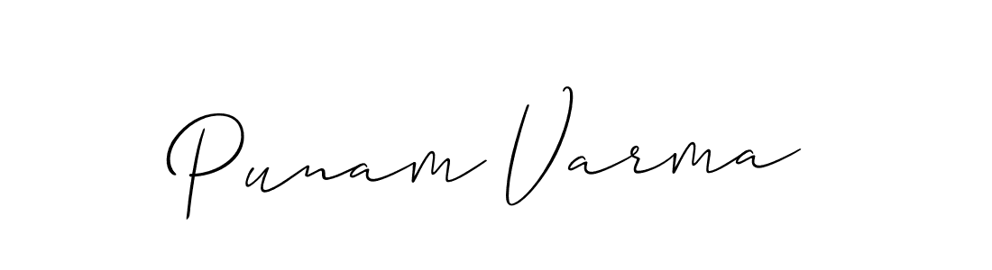 Create a beautiful signature design for name Punam Varma. With this signature (Allison_Script) fonts, you can make a handwritten signature for free. Punam Varma signature style 2 images and pictures png