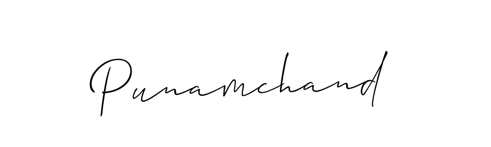 Also we have Punamchand name is the best signature style. Create professional handwritten signature collection using Allison_Script autograph style. Punamchand signature style 2 images and pictures png
