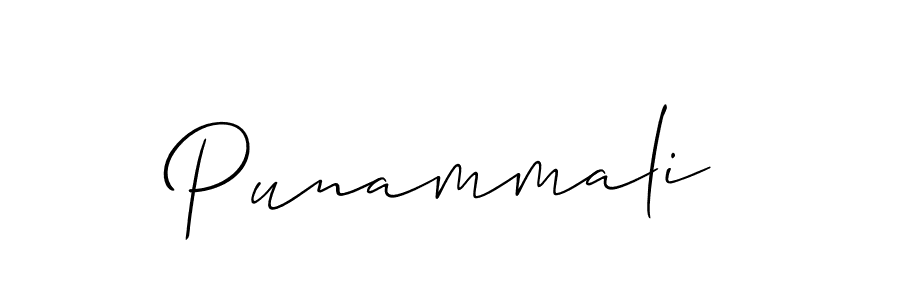 Design your own signature with our free online signature maker. With this signature software, you can create a handwritten (Allison_Script) signature for name Punammali. Punammali signature style 2 images and pictures png