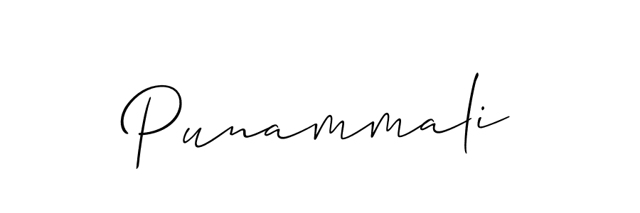 Allison_Script is a professional signature style that is perfect for those who want to add a touch of class to their signature. It is also a great choice for those who want to make their signature more unique. Get Punammali name to fancy signature for free. Punammali signature style 2 images and pictures png