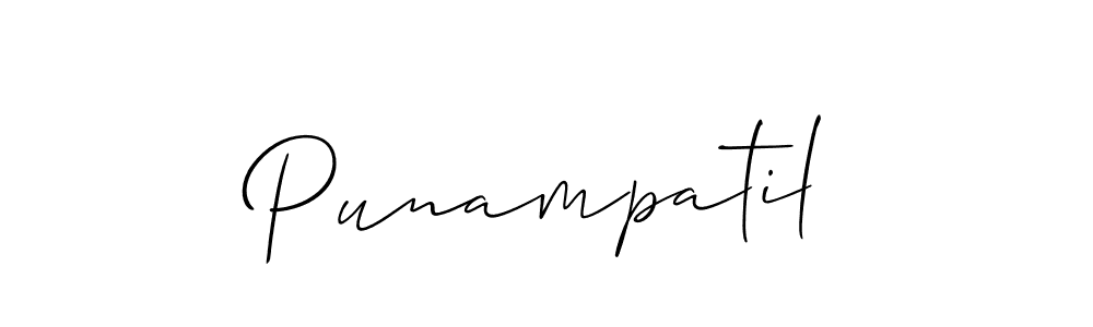 How to Draw Punampatil signature style? Allison_Script is a latest design signature styles for name Punampatil. Punampatil signature style 2 images and pictures png