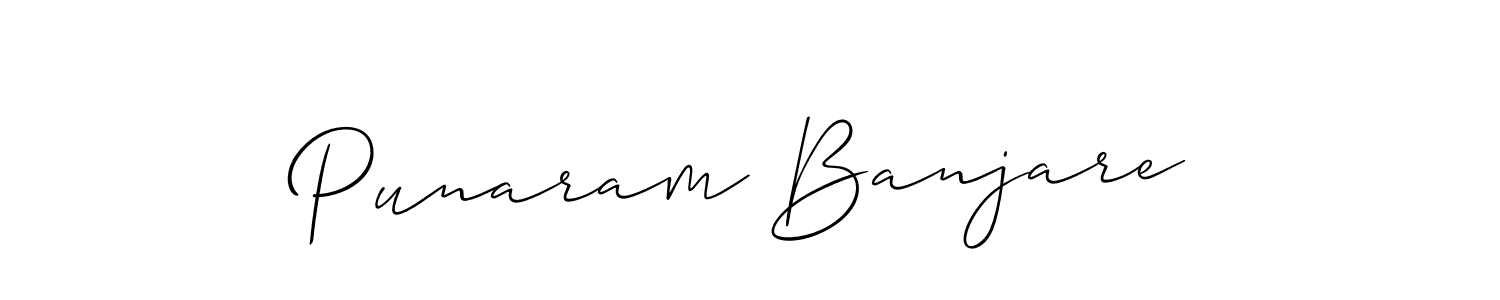 Also we have Punaram Banjare name is the best signature style. Create professional handwritten signature collection using Allison_Script autograph style. Punaram Banjare signature style 2 images and pictures png