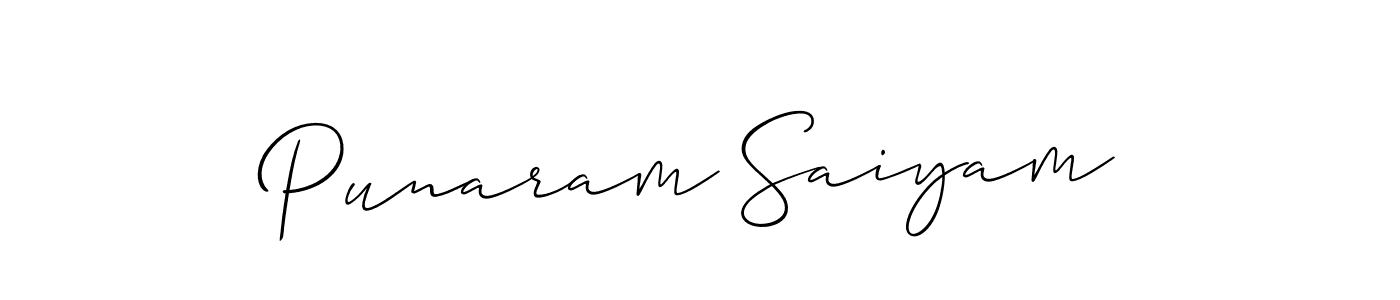 Also we have Punaram Saiyam name is the best signature style. Create professional handwritten signature collection using Allison_Script autograph style. Punaram Saiyam signature style 2 images and pictures png