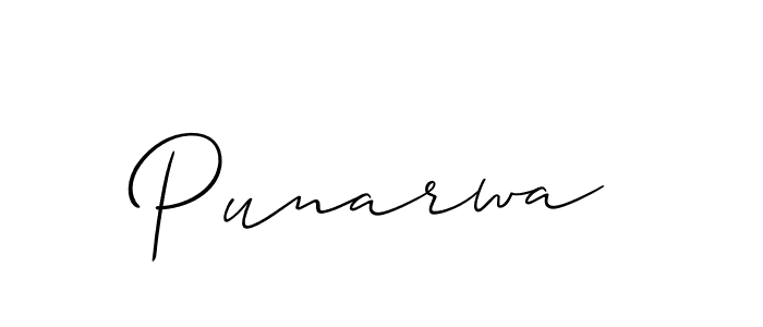 How to Draw Punarwa signature style? Allison_Script is a latest design signature styles for name Punarwa. Punarwa signature style 2 images and pictures png