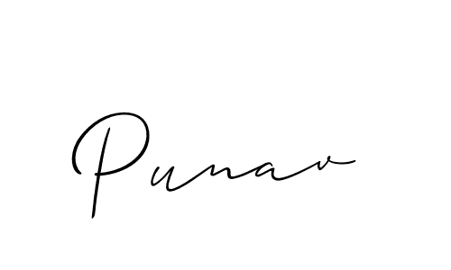 if you are searching for the best signature style for your name Punav. so please give up your signature search. here we have designed multiple signature styles  using Allison_Script. Punav signature style 2 images and pictures png