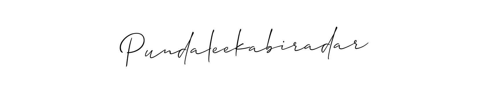 Create a beautiful signature design for name Pundaleekabiradar. With this signature (Allison_Script) fonts, you can make a handwritten signature for free. Pundaleekabiradar signature style 2 images and pictures png