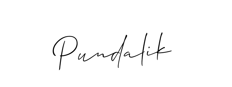 The best way (Allison_Script) to make a short signature is to pick only two or three words in your name. The name Pundalik include a total of six letters. For converting this name. Pundalik signature style 2 images and pictures png