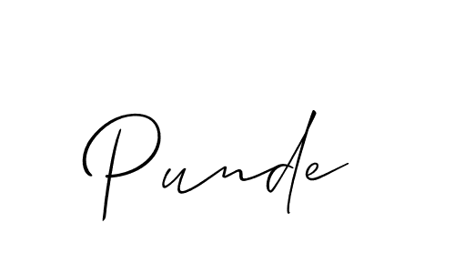 Make a beautiful signature design for name Punde. With this signature (Allison_Script) style, you can create a handwritten signature for free. Punde signature style 2 images and pictures png