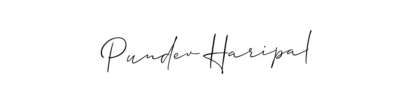 Also we have Pundev Haripal name is the best signature style. Create professional handwritten signature collection using Allison_Script autograph style. Pundev Haripal signature style 2 images and pictures png