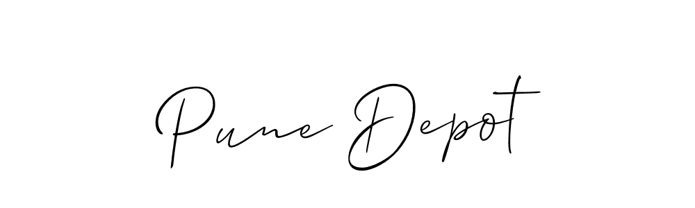 Pune Depot stylish signature style. Best Handwritten Sign (Allison_Script) for my name. Handwritten Signature Collection Ideas for my name Pune Depot. Pune Depot signature style 2 images and pictures png