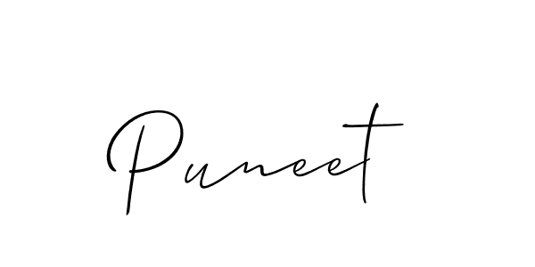 How to make Puneet signature? Allison_Script is a professional autograph style. Create handwritten signature for Puneet name. Puneet signature style 2 images and pictures png