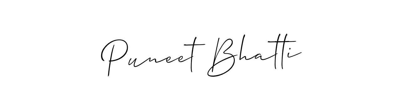 Create a beautiful signature design for name Puneet Bhatti. With this signature (Allison_Script) fonts, you can make a handwritten signature for free. Puneet Bhatti signature style 2 images and pictures png