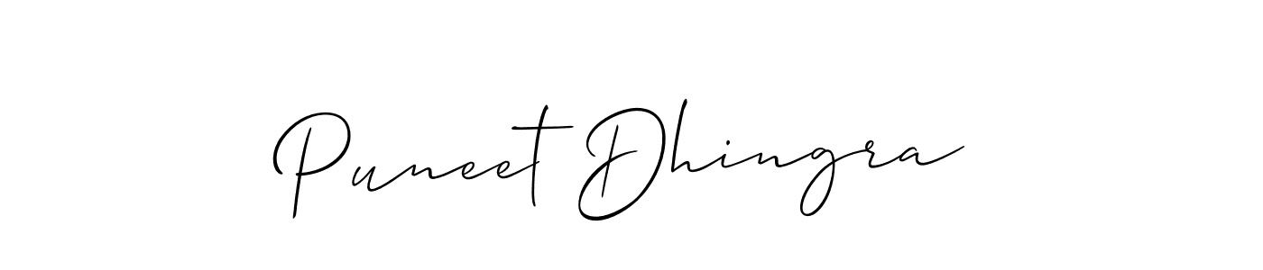 How to Draw Puneet Dhingra signature style? Allison_Script is a latest design signature styles for name Puneet Dhingra. Puneet Dhingra signature style 2 images and pictures png