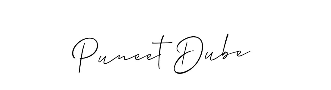 You should practise on your own different ways (Allison_Script) to write your name (Puneet Dube) in signature. don't let someone else do it for you. Puneet Dube signature style 2 images and pictures png