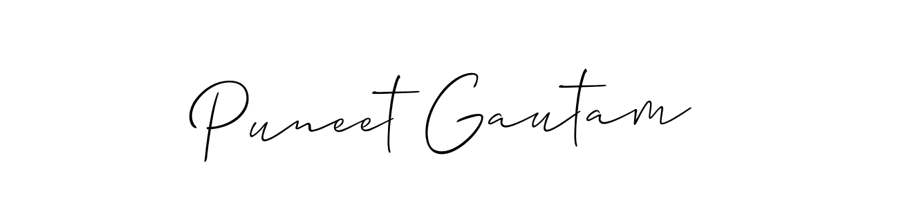 Also You can easily find your signature by using the search form. We will create Puneet Gautam name handwritten signature images for you free of cost using Allison_Script sign style. Puneet Gautam signature style 2 images and pictures png