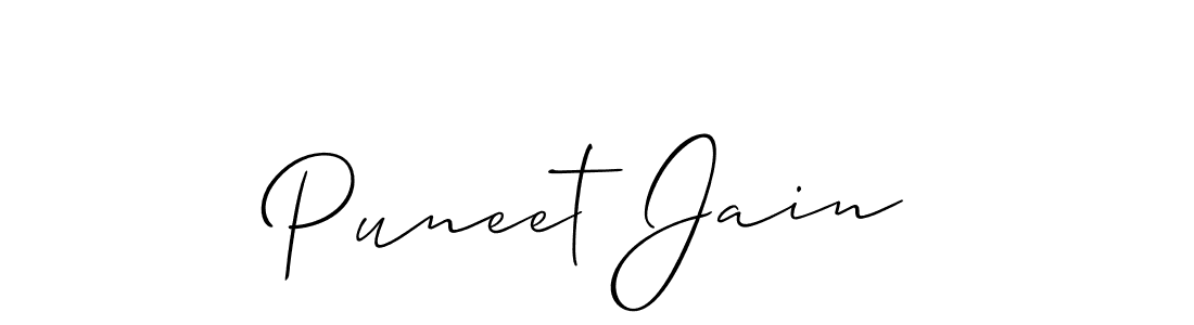 Make a beautiful signature design for name Puneet Jain. With this signature (Allison_Script) style, you can create a handwritten signature for free. Puneet Jain signature style 2 images and pictures png