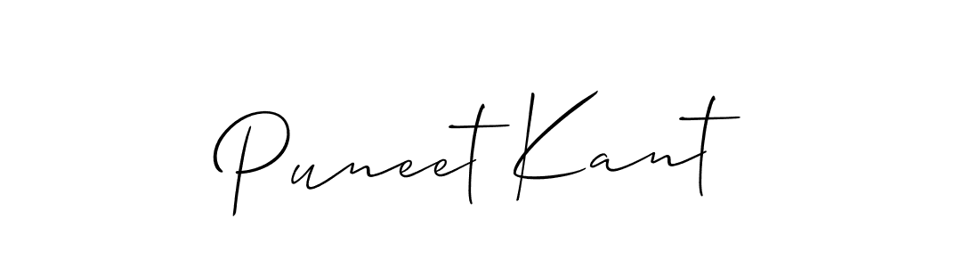 The best way (Allison_Script) to make a short signature is to pick only two or three words in your name. The name Puneet Kant include a total of six letters. For converting this name. Puneet Kant signature style 2 images and pictures png