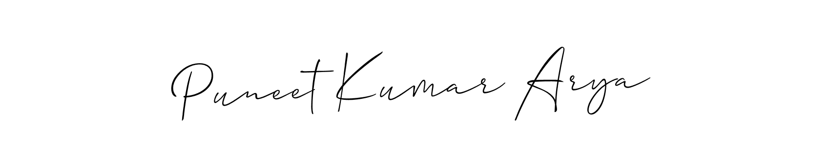 Puneet Kumar Arya stylish signature style. Best Handwritten Sign (Allison_Script) for my name. Handwritten Signature Collection Ideas for my name Puneet Kumar Arya. Puneet Kumar Arya signature style 2 images and pictures png
