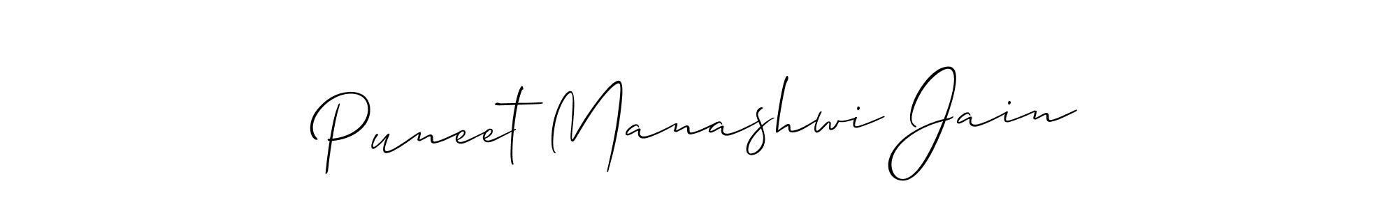 How to make Puneet Manashwi Jain signature? Allison_Script is a professional autograph style. Create handwritten signature for Puneet Manashwi Jain name. Puneet Manashwi Jain signature style 2 images and pictures png