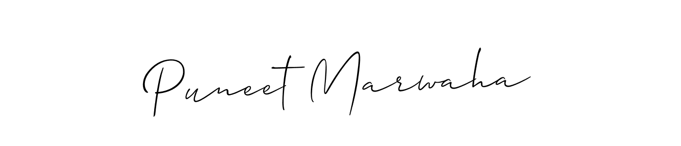 Allison_Script is a professional signature style that is perfect for those who want to add a touch of class to their signature. It is also a great choice for those who want to make their signature more unique. Get Puneet Marwaha name to fancy signature for free. Puneet Marwaha signature style 2 images and pictures png