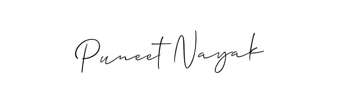 Use a signature maker to create a handwritten signature online. With this signature software, you can design (Allison_Script) your own signature for name Puneet Nayak. Puneet Nayak signature style 2 images and pictures png