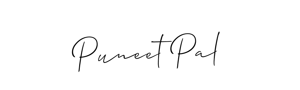 Allison_Script is a professional signature style that is perfect for those who want to add a touch of class to their signature. It is also a great choice for those who want to make their signature more unique. Get Puneet Pal name to fancy signature for free. Puneet Pal signature style 2 images and pictures png