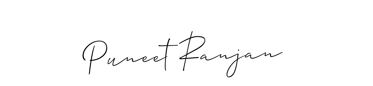 Make a beautiful signature design for name Puneet Ranjan. With this signature (Allison_Script) style, you can create a handwritten signature for free. Puneet Ranjan signature style 2 images and pictures png