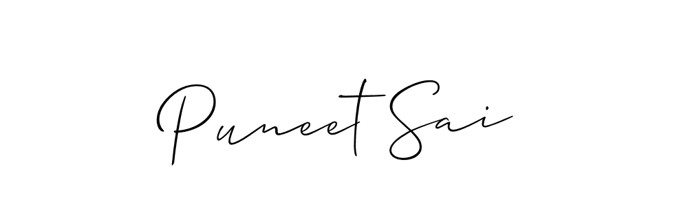 Puneet Sai stylish signature style. Best Handwritten Sign (Allison_Script) for my name. Handwritten Signature Collection Ideas for my name Puneet Sai. Puneet Sai signature style 2 images and pictures png
