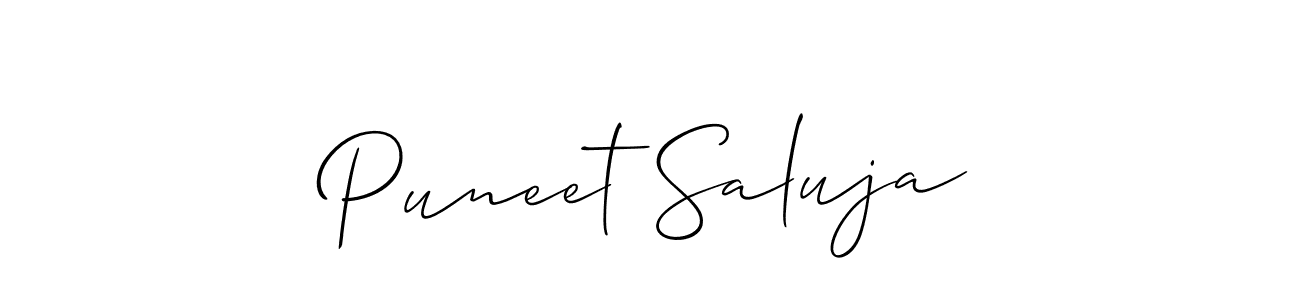 Best and Professional Signature Style for Puneet Saluja. Allison_Script Best Signature Style Collection. Puneet Saluja signature style 2 images and pictures png