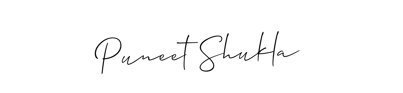 The best way (Allison_Script) to make a short signature is to pick only two or three words in your name. The name Puneet Shukla include a total of six letters. For converting this name. Puneet Shukla signature style 2 images and pictures png