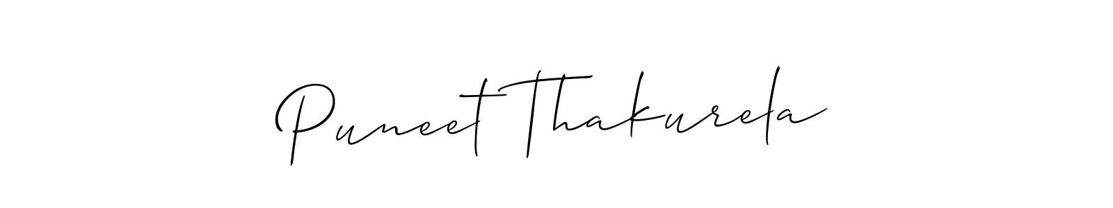 Also we have Puneet Thakurela name is the best signature style. Create professional handwritten signature collection using Allison_Script autograph style. Puneet Thakurela signature style 2 images and pictures png