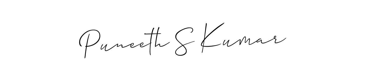Create a beautiful signature design for name Puneeth S Kumar. With this signature (Allison_Script) fonts, you can make a handwritten signature for free. Puneeth S Kumar signature style 2 images and pictures png