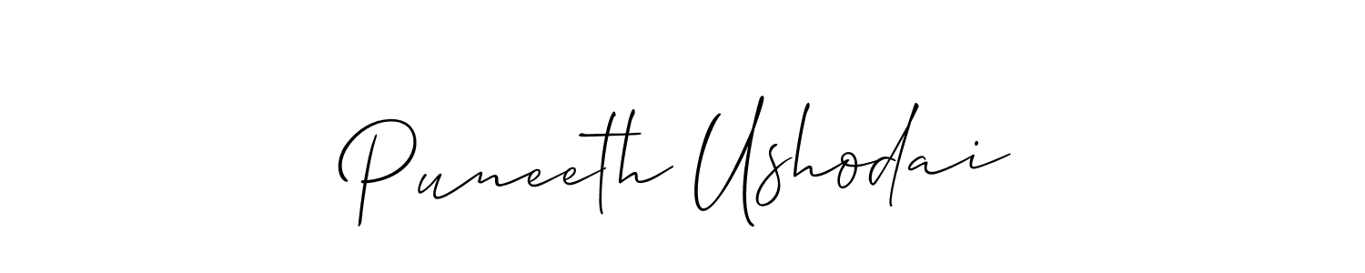 Also You can easily find your signature by using the search form. We will create Puneeth Ushodai name handwritten signature images for you free of cost using Allison_Script sign style. Puneeth Ushodai signature style 2 images and pictures png