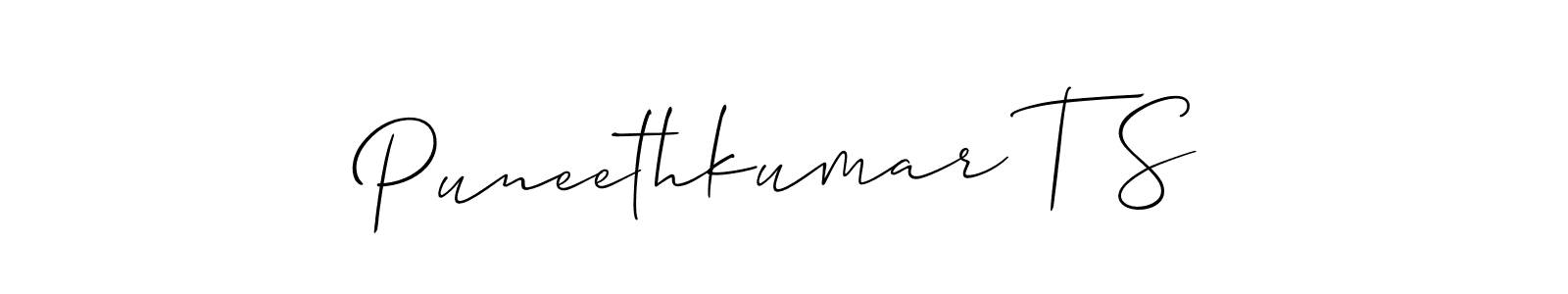 Make a beautiful signature design for name Puneethkumar T S. With this signature (Allison_Script) style, you can create a handwritten signature for free. Puneethkumar T S signature style 2 images and pictures png