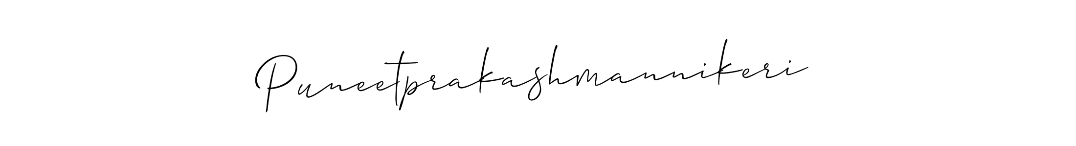 Use a signature maker to create a handwritten signature online. With this signature software, you can design (Allison_Script) your own signature for name Puneetprakashmannikeri. Puneetprakashmannikeri signature style 2 images and pictures png