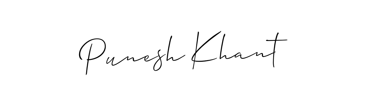 It looks lik you need a new signature style for name Punesh Khant. Design unique handwritten (Allison_Script) signature with our free signature maker in just a few clicks. Punesh Khant signature style 2 images and pictures png